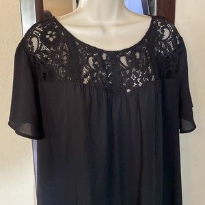 Torrid | Black Silk & Lace Top